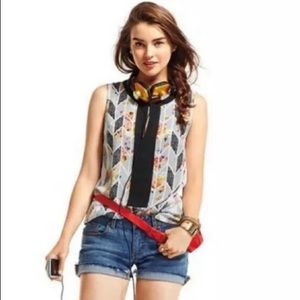 CAbi floral grosgrain top